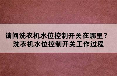 请问洗衣机水位控制开关在哪里？ 洗衣机水位控制开关工作过程